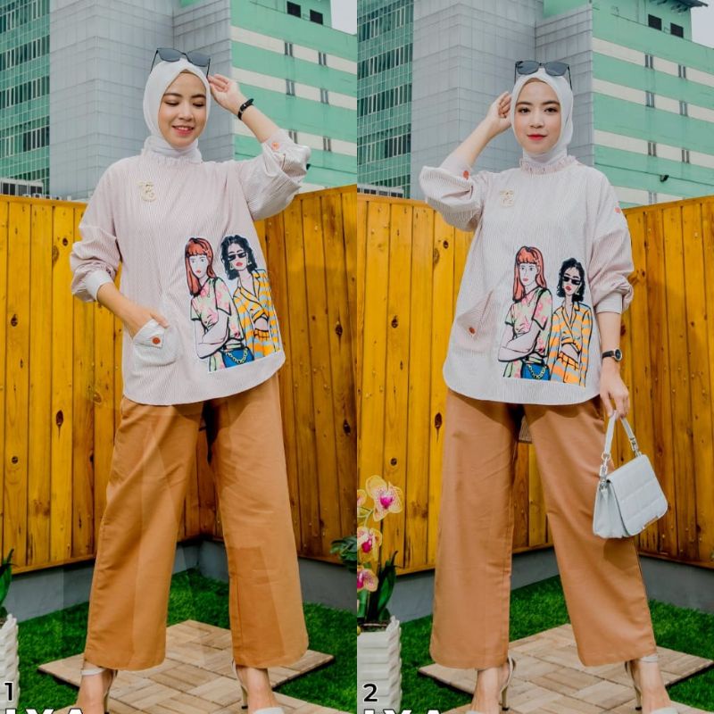 (brand lokal extu) setelan celana tebal original