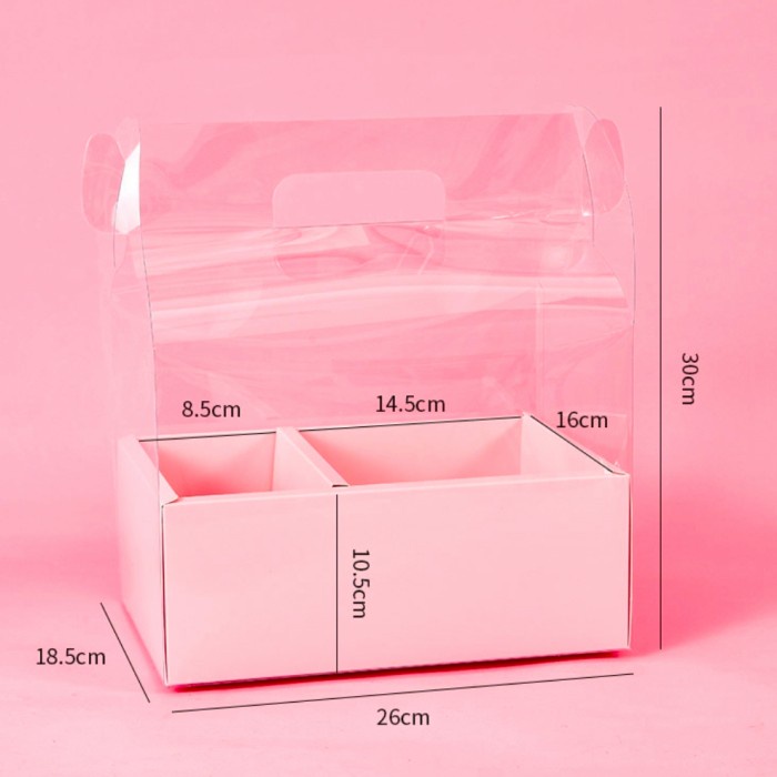 

kotak mika souvenir kemasan kotak mika bunga Kotak kado kotak mika - Pink