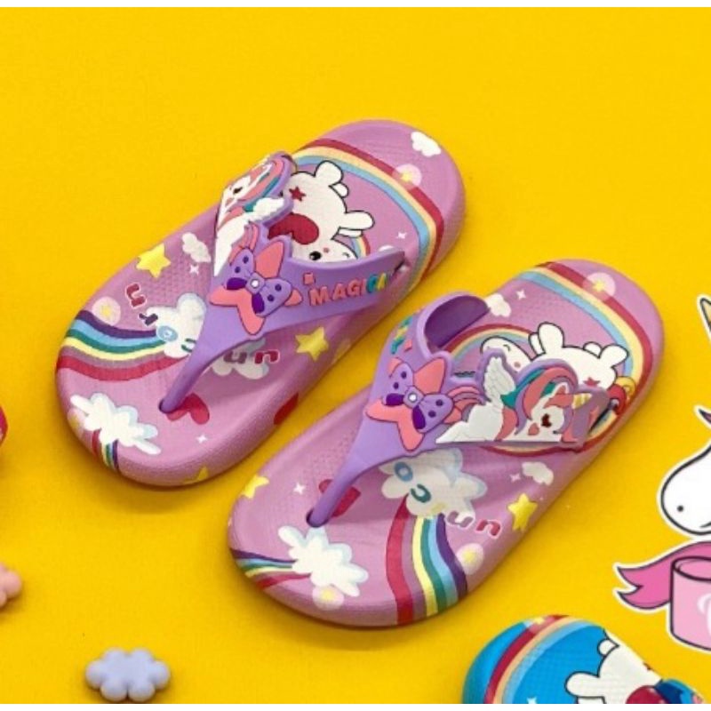 Sandal jepit jelly anak cewek import sandal anak perempuan terbaru motif unicorn