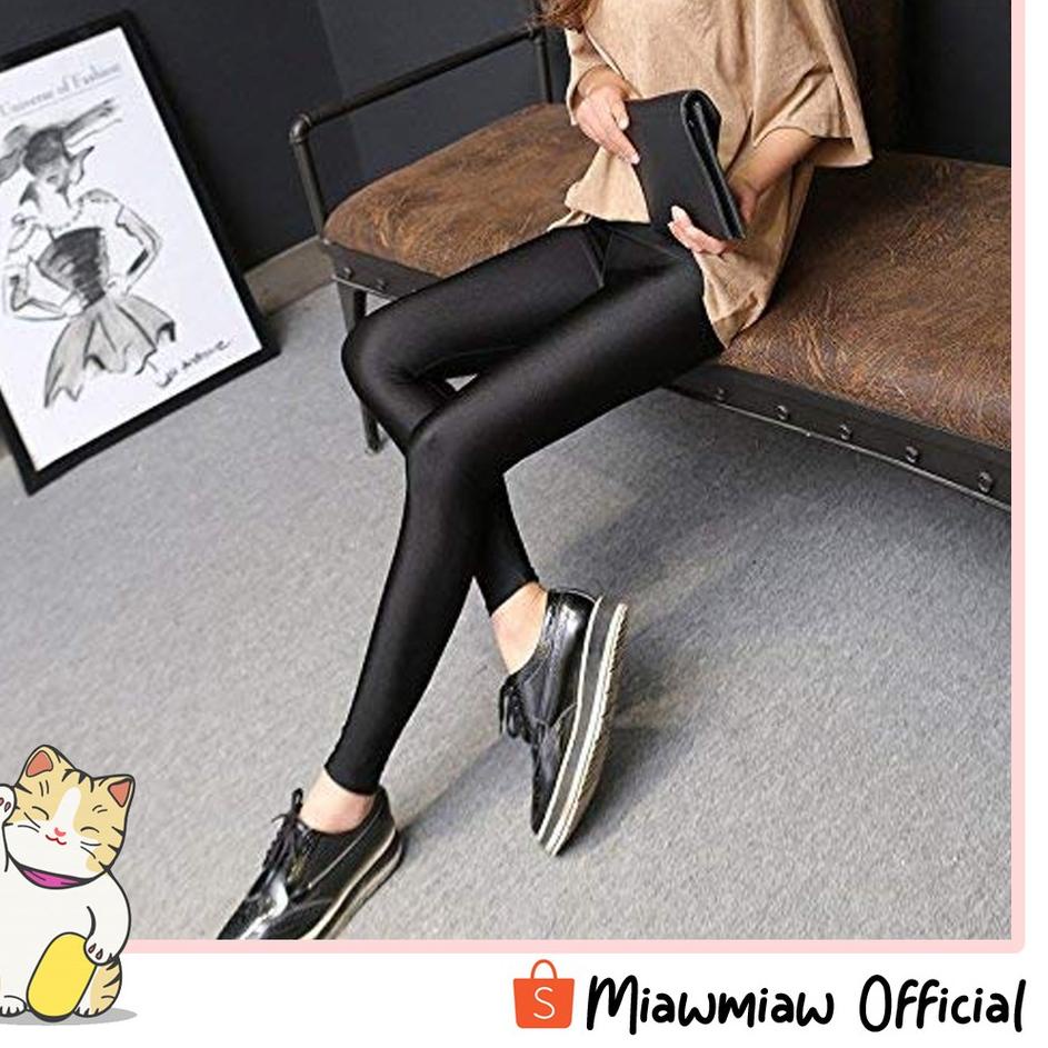 Legging polos hitam abu bahan spandek balon licin untuk olahraga yoga sport renang [KDR.18Oc22ᴸ]