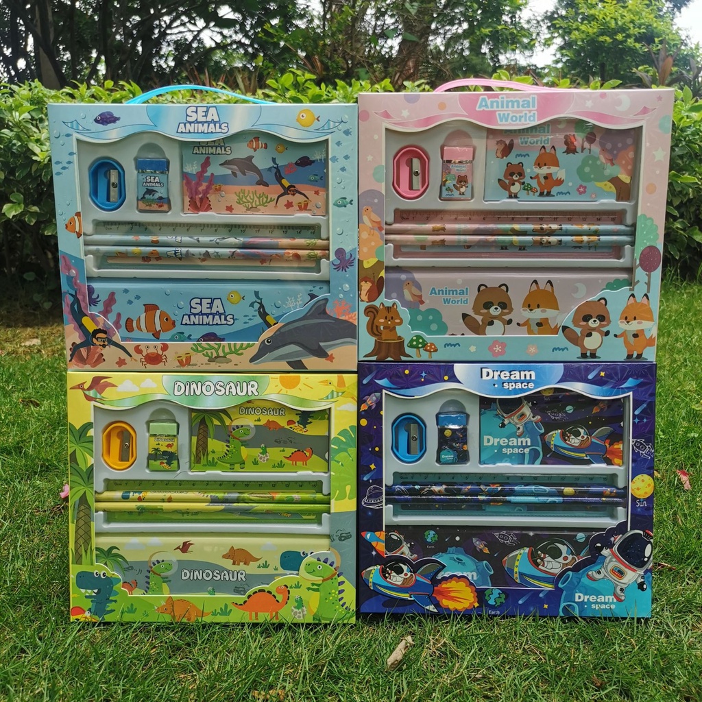 

kotak pensil set notes / STUDY SET STATIONERY SET ALAT TULIS SEKOLAH ANAK SET ATK MOTIF