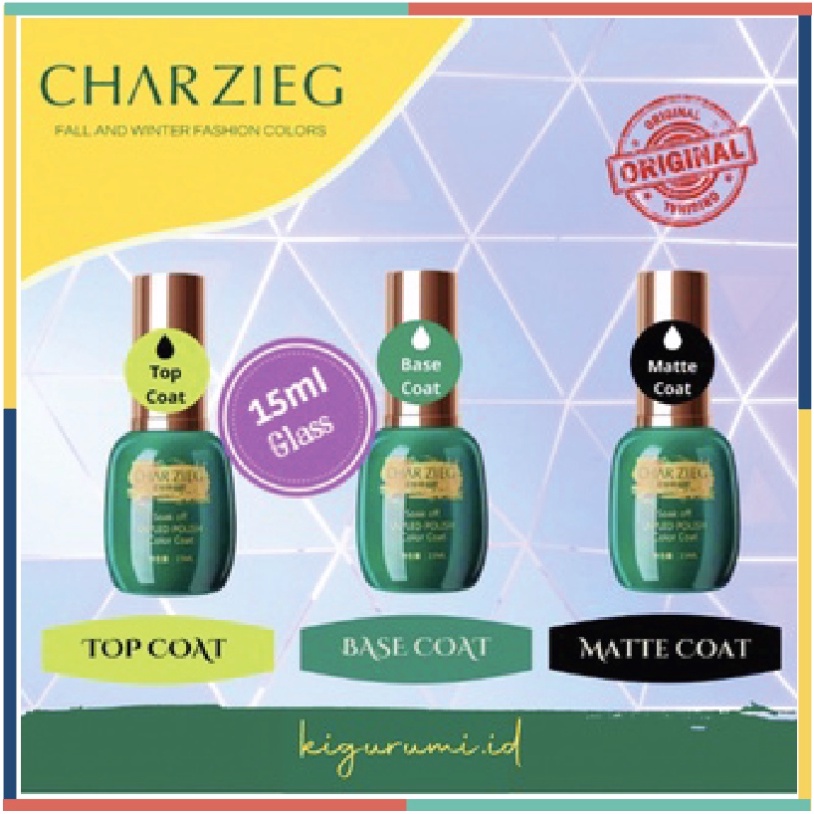 CHARZIEG Base &amp; Top Coat Primer Reinforce Gel Perawatan Kuku 15 ml KU007