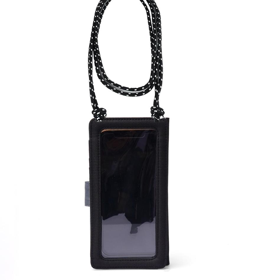 Paling Laris Wallts Delmont Black Charcoal - Tas Dompet HP Handphone Selempang Wanita dan Pria Phone Wallet