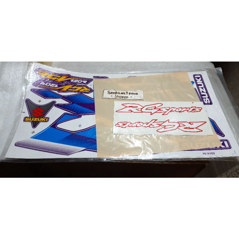 striping stiker list body bodi satria 2 tak lumba RGV rg sport warna ungu