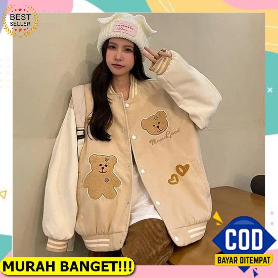 Terbaik - Kja-15 Jaket Luaran Wanita Import Korea Jepang Big Size Wol Bulu Kuping Beruang Winter Mus