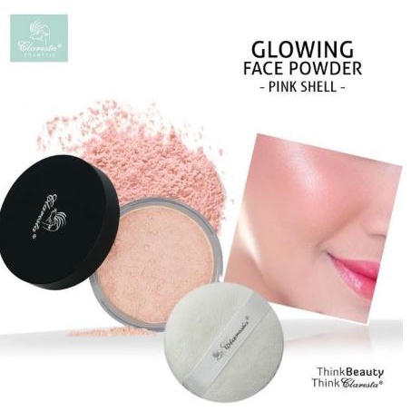 ☘️Yuri Kosmetik☘️ Claresta Glowing Face Powder Pink Shell 25 g