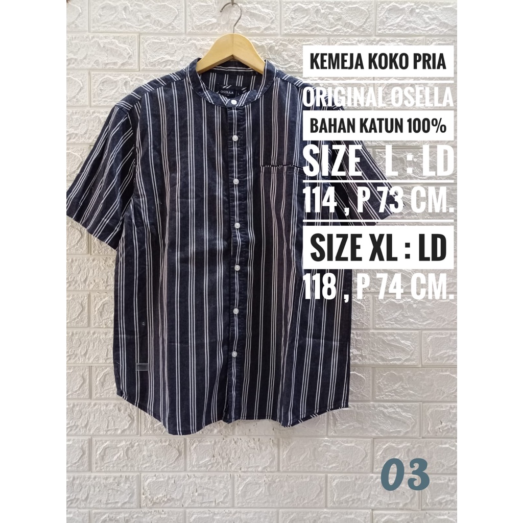 Osella Arnett RA Jeans Kemeja Pria Kemeja Koko