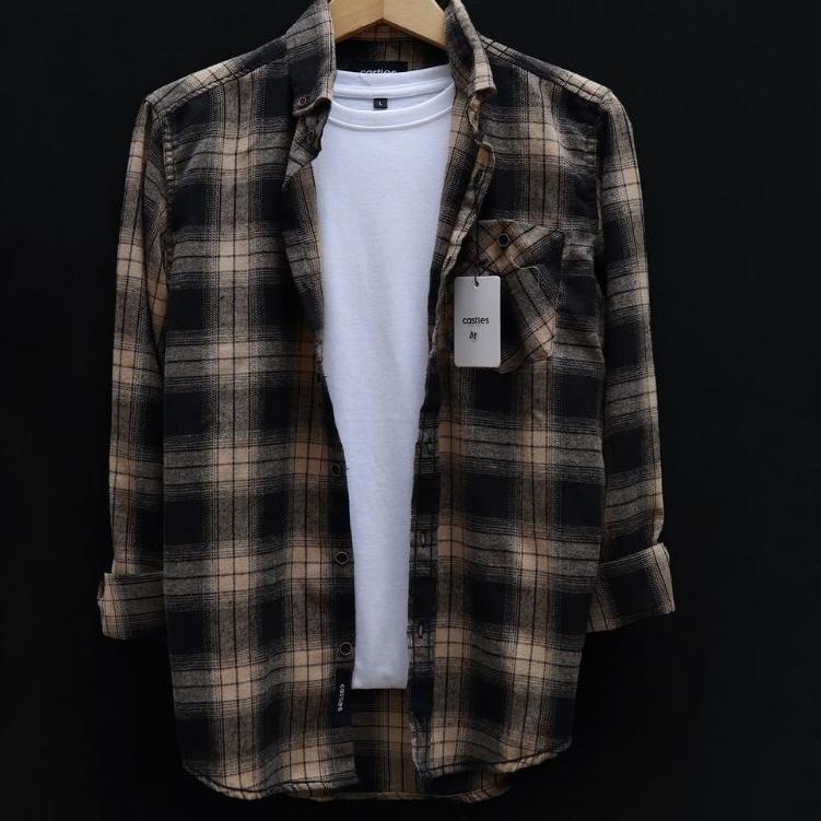 Promo Sekarang--Kemeja Flanel Pria Unisex Long Slevee Casual Distro Premium Quality Baju Pria Murah 