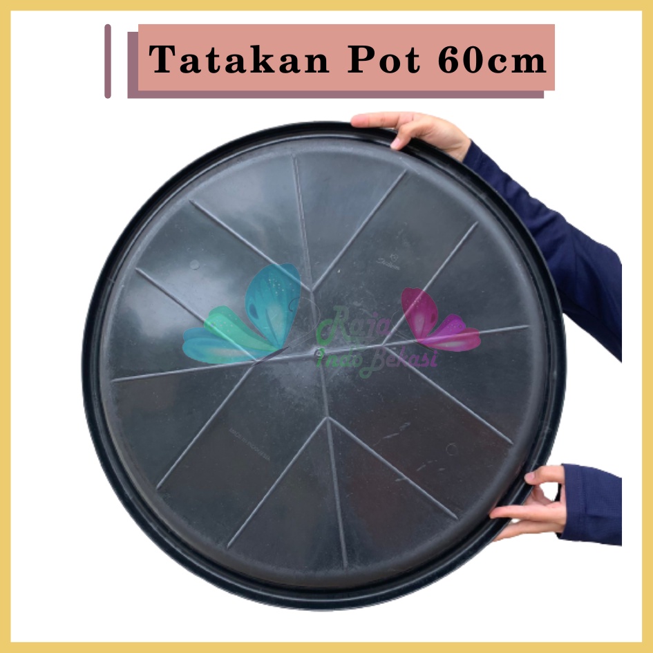 Tatakan Pot Jumbo 60 cm Hitam Tatakan Pot Jumbo 60cm/Piring Pot 60/Alas Super JumboPot/Tatakan Jumbo Untuk Pot 100 Tatakan Pot Bunga 30 Panjang Kayu 40 Besi Gelas Kotak