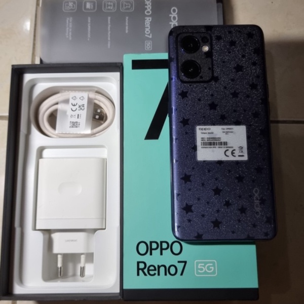 Jual Dijual Oppo Reno 7 5G 8/128Gb warna Hitam kondisi 99 Sempurna