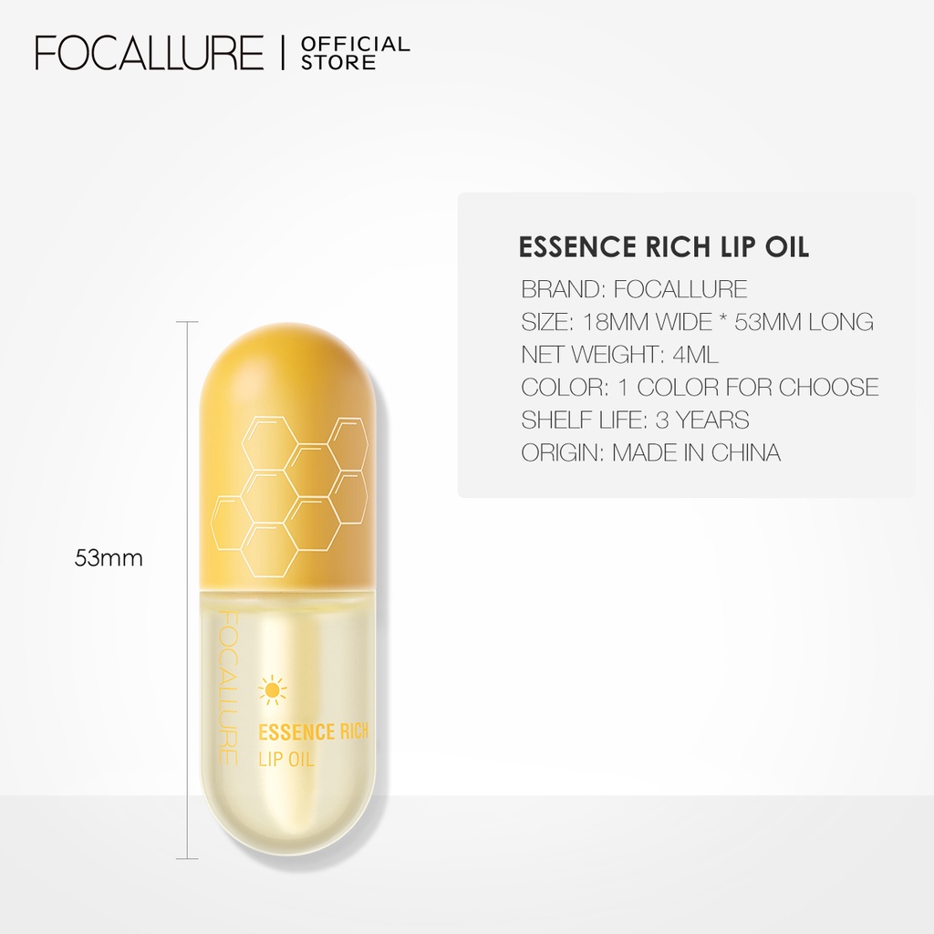 FOCALLURE Pure Natural Lip Oil Soften Moisturized Repaired Multi-uses Waterproof Lip Care Untuk Bibir FA330