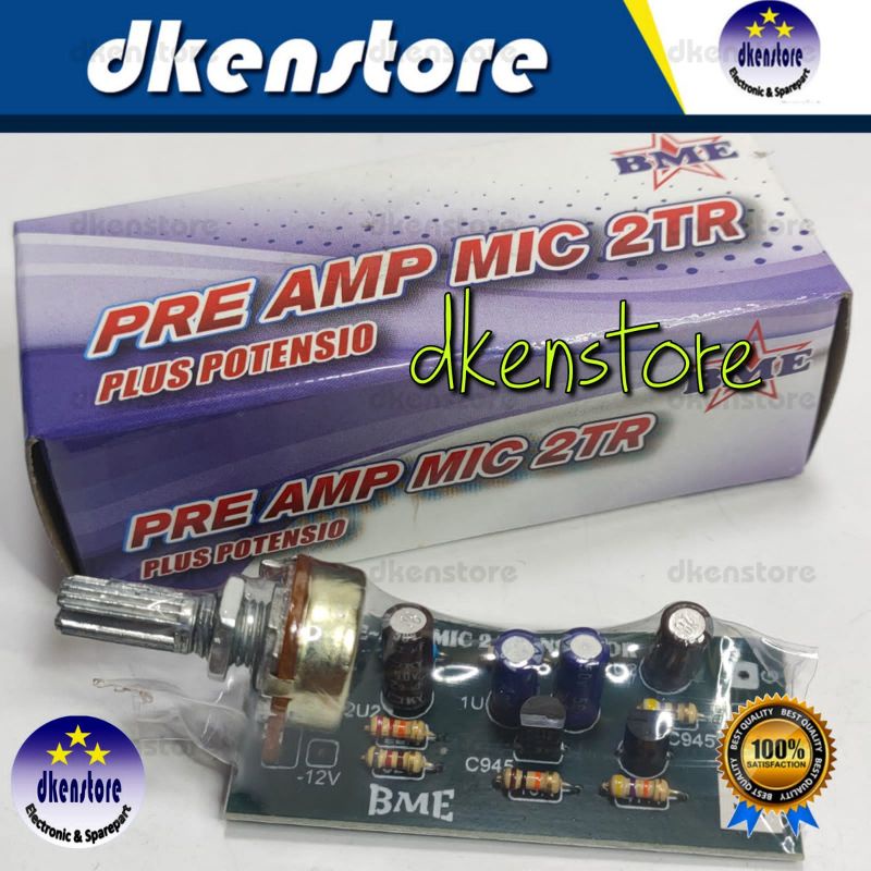 Pre Amp Mic 2TR plus potensio Preamp Mik 12v