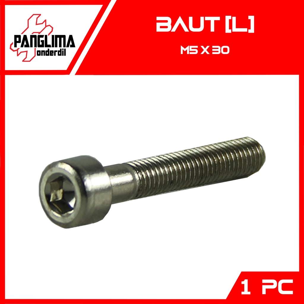 Baut L-L4 M5x30-5X30-M 5 x 30 Kunci-K 4 P-Pitch 0.8 Baud-Bolt