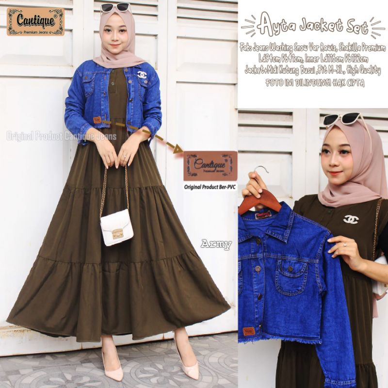 Ayta Jacket Jeans by Cantique / Setelan Casual / Setelan Jeans Premium