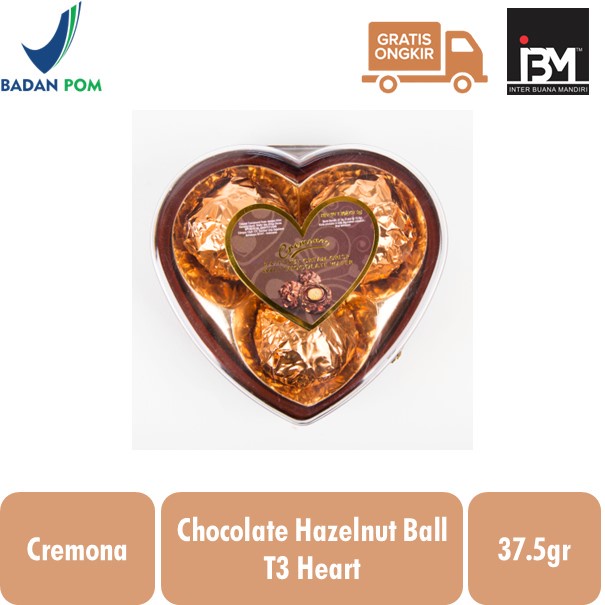 

Cremona Hazelnut Cream Crisp Malt Chocolate Wafer Ball Heart T3