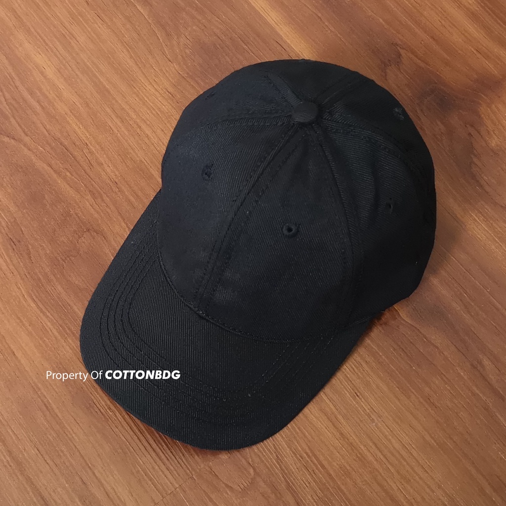 TOPI POLOS PRIA BASEBALL ORGINAL WARNA HITAM JAHITAN RANTAI BAHAN RAFEL UKURAN ALL SIZE PREMIUM