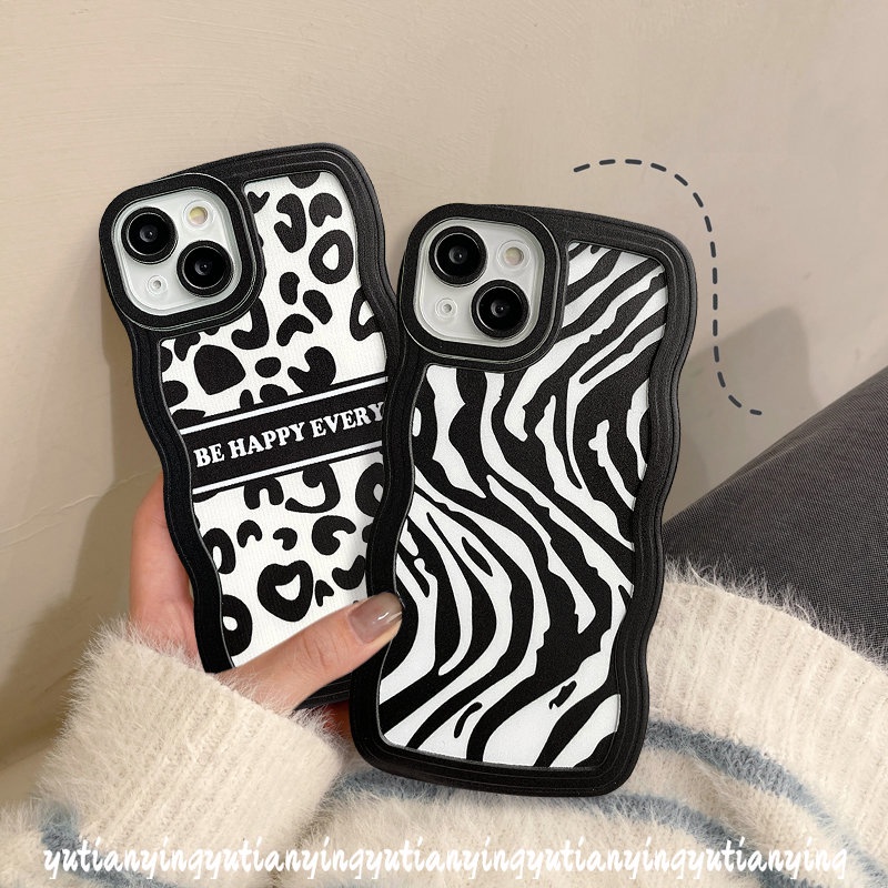 Casing Leopard Keren Oppo A17 A15 A12 A57 2022 A7 A55 A95 A76 A9 A5 2020 A96 A54 A16K A16 A3s A15s A16s A74 A1K A5s A16E A53 Reno 58 7 6 A12E F9 A52 A33 A72 A35 Zebra Case Tepi Bergelombang