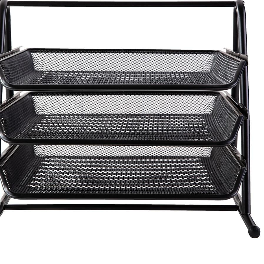 

limited STOCK!Deli Rak Pengatur Dokumen File Document Tray 3 tier Mesh 350 278 275mm 1290 gram E9181|RA4