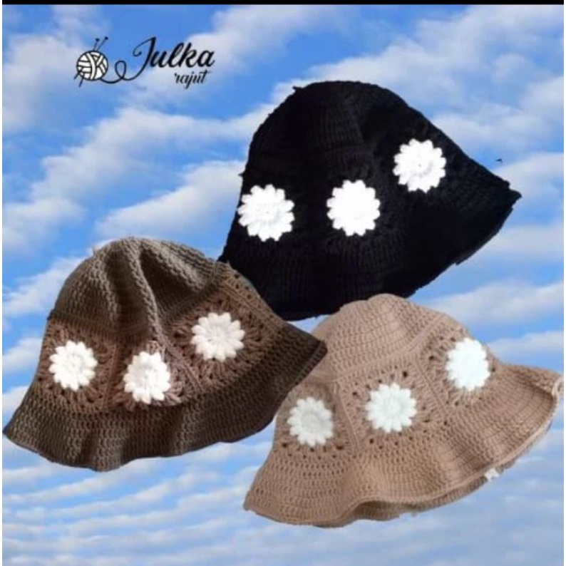 Bucket Hat Rajut Handmade