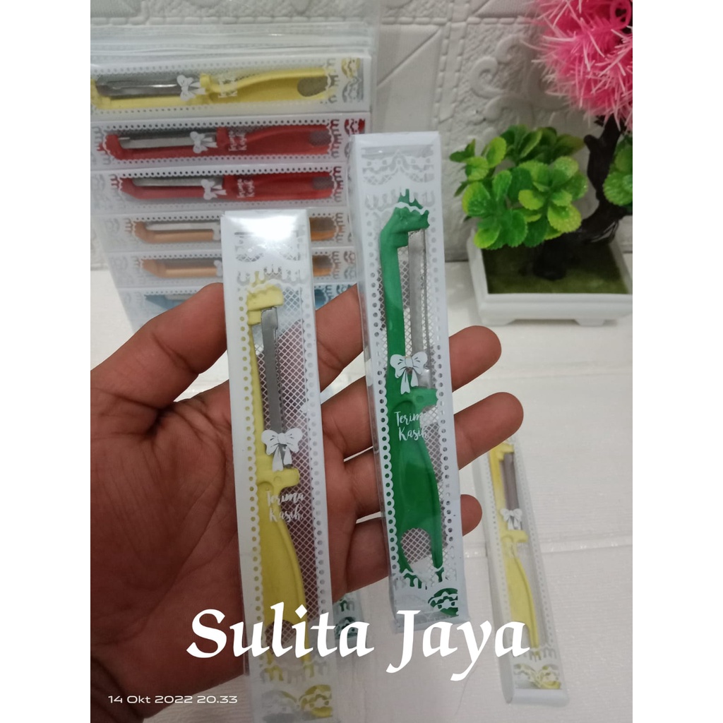 SOUVENIR PERNIKAHAN pisau SERUTAN BUAH kecil MIKA MOTIF 100 pcs