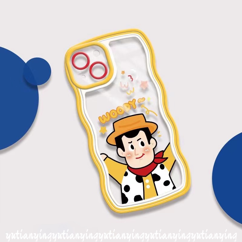 Case OPPO A17 A15 A55 A55 A16 A12 A95 A76 A57 A54 A16K A96 A7 A74 A15s A5s A16E F9 A53 A9 A5 A17K A16s A3s A12E A52 A72 A32 Woody Buzz Light Year Toy Story Wavy Edge Soft Penutup Belakang