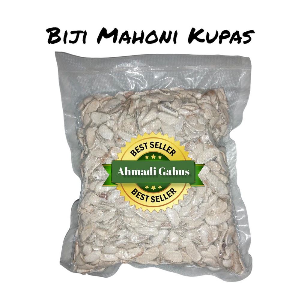 

Biji mahoni kupas 500gram vacum packing
