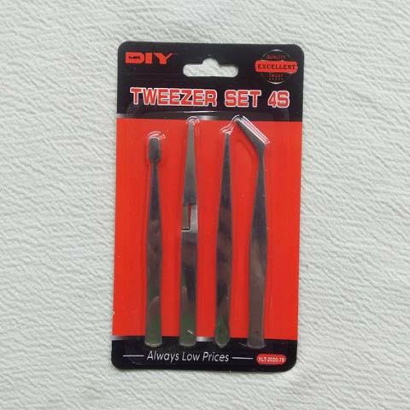 TWEEZER SET 4 PCS 4 IN 1 / PINSET STAINLESS PINGSET MINI SET ALAT JEPIT TANAMAN AQUASCAPE AQUARIUM