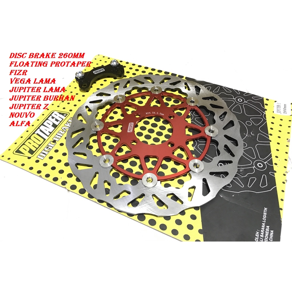 DISC BRAKE FLOATING JUPITER-VEGA-FIZR-ALFA-NOUVO 260MM COPIAN PSM PIRINGAN DEPAN FLOATING NOUVO ALFA JUPITER Z FIZR VEGA  UKURAN 260MM PROTAPER