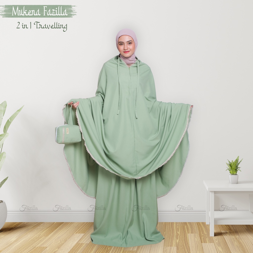 Mukena Bahan Katun Mikro Adem Fazilla Premium [Hijau Mint]