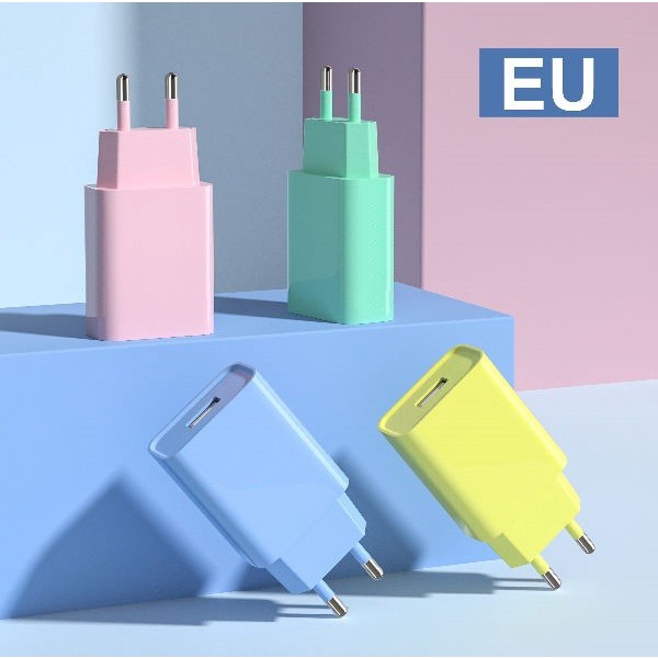Travel Adaptor Charger MACARON Fast Charging 3.1A + Cable Micro USB 100Cm / Adapter Transfer Data + Kabel Bulat Casan Handphone