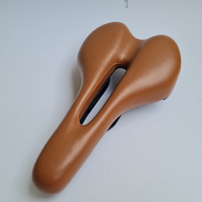 Jok Sadel Sepeda Kulit Coklat Vintage Retro Saddle Lipat Balap Fixie