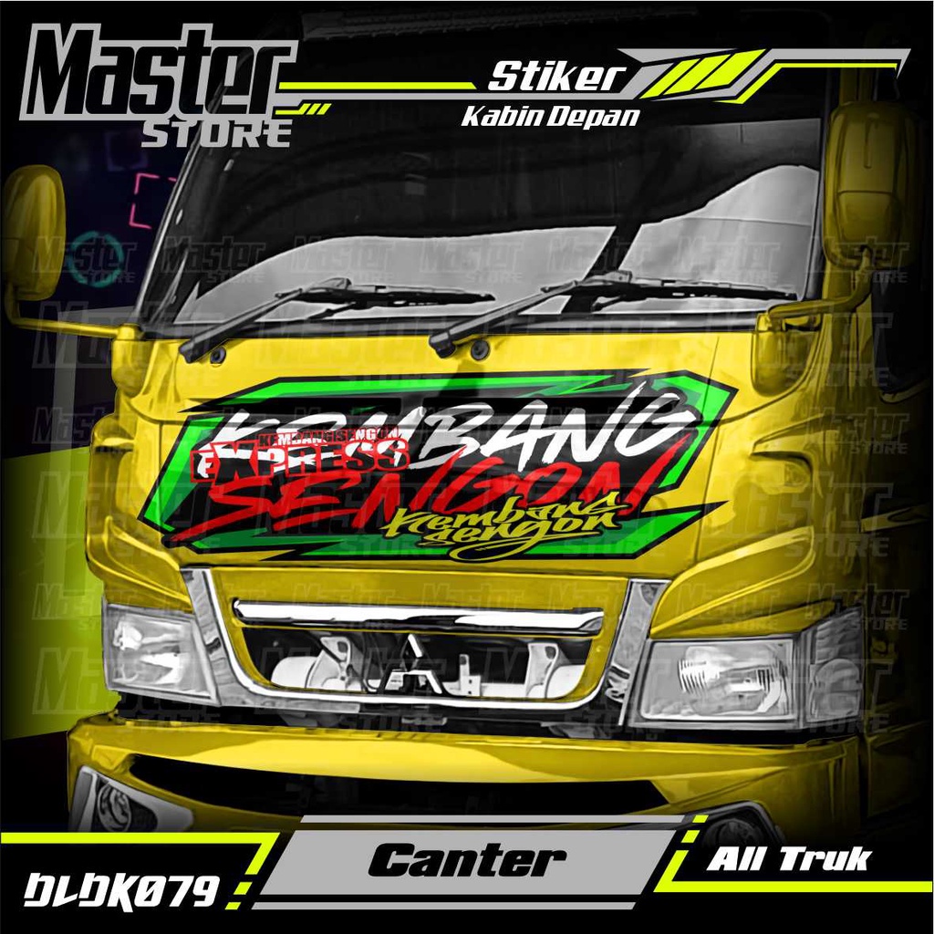 Stiker Decal Kabin Depan KEMBANG SENGON Full Laminasi Anti Gores, Anti Pudar All Truk Canter, Ragasa