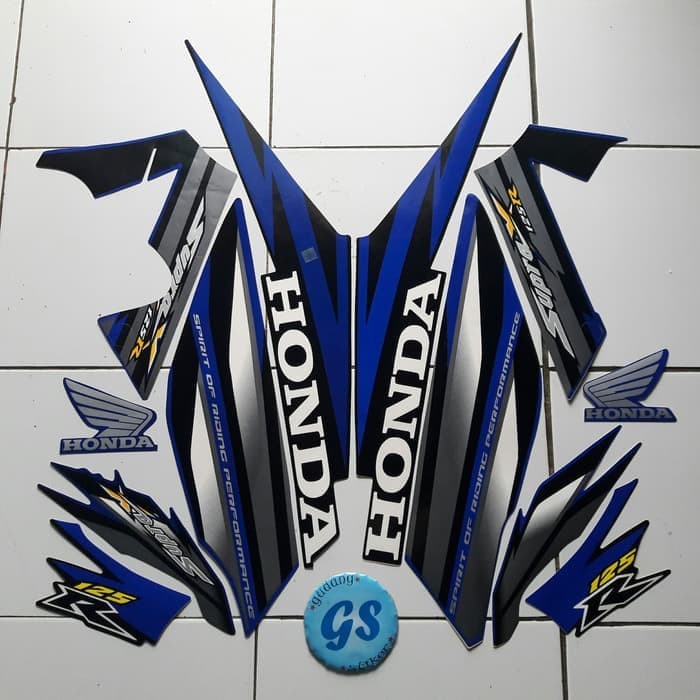 stiker motor honda supra x 125 r 2006 biru