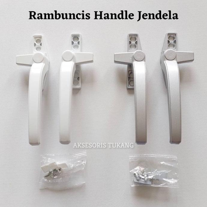 .........] Kunci Jendela / Rambuncis Jendela Aluminium Silver / Putih Weldom