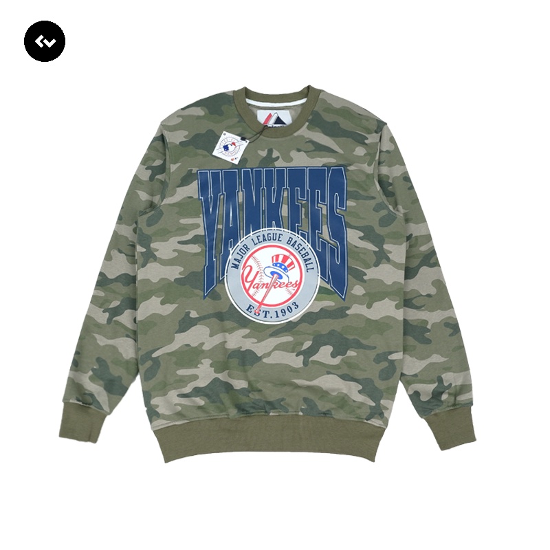 CREWNECK CAMO NY YANKEES BIG VINTAGE NEW YORK BASEBALL MLB TEAM LIMITED EDITION