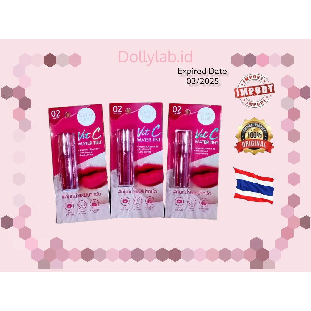 [BIG SALE] CATHY DOLL Vit C Water Tint | WIN METAWIN |Lip Tint | Lipstik 100% Original Thailand