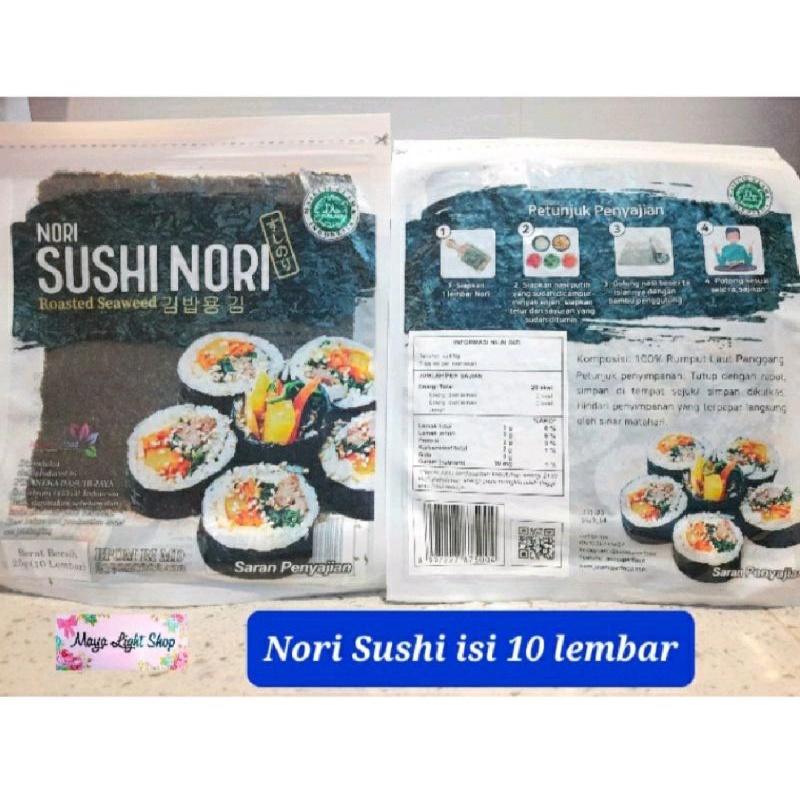 

Nori sushi isi 10 lembar sushi java sakao bento seaweed rumput laut jepang termurah halal kimbap sushi nori halal murah sale