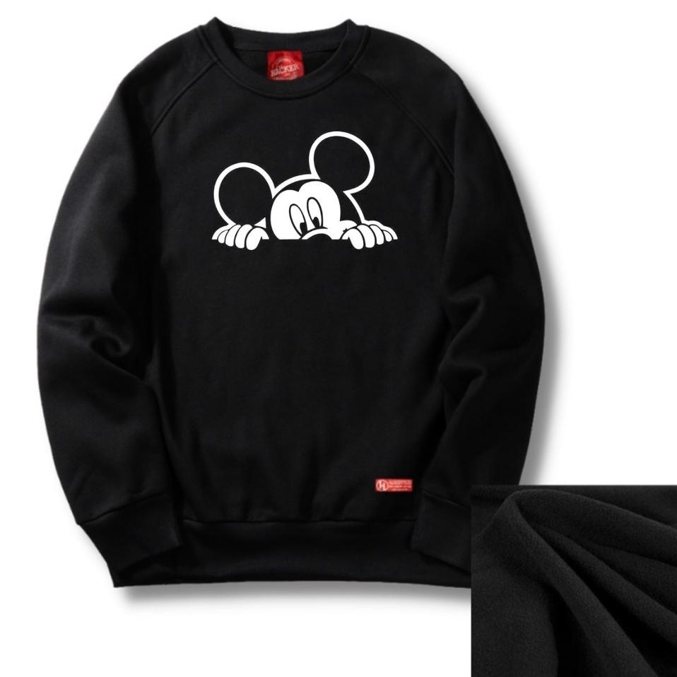 Top Seller--CREWNECK SPECIALITY CATAGORIES - CN pria Crewneck Black Motif Simpel Pria dan Wanita Pre