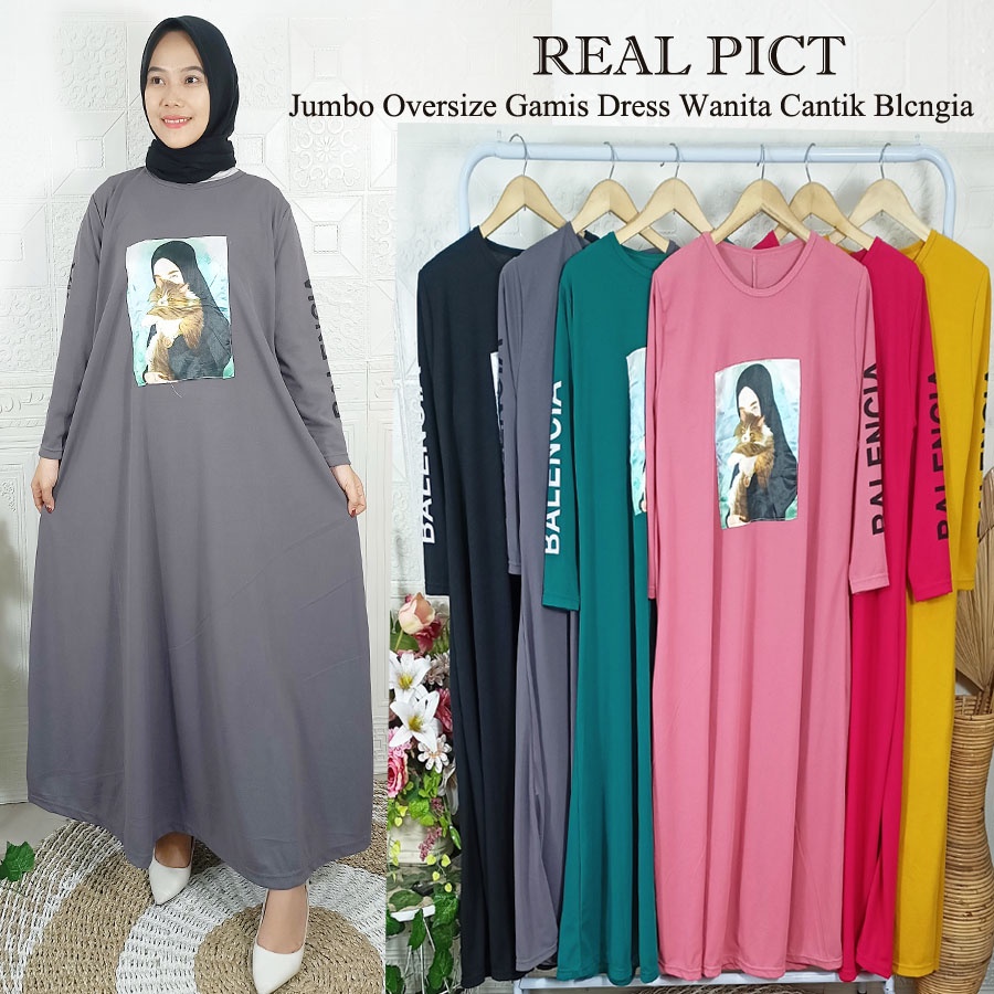 JUMBO BELLE DRESS GAMIS WANITA BERHIJAB SALEHA LONG OVERSIZE BAJU PEREMPUAN CARLINA FASHION
