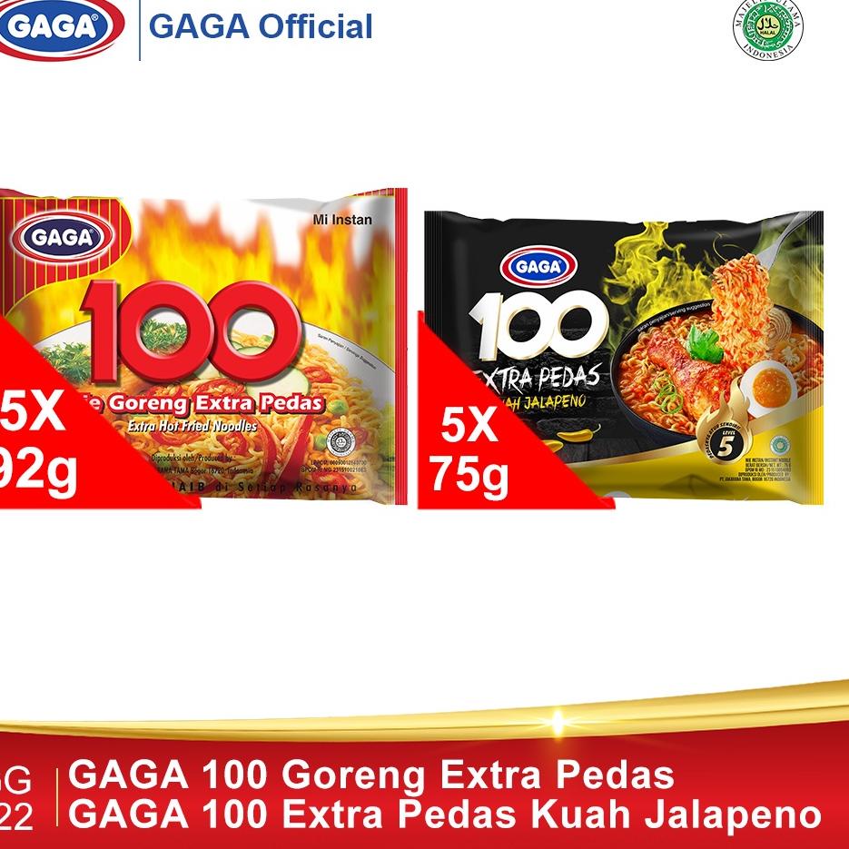 

KodeSs9S3--GAGA 100 Goreng Extra Pedas 5pcs, GAGA 100 Extra Pedas Kuah Jalapeno 5pcs (GG122)