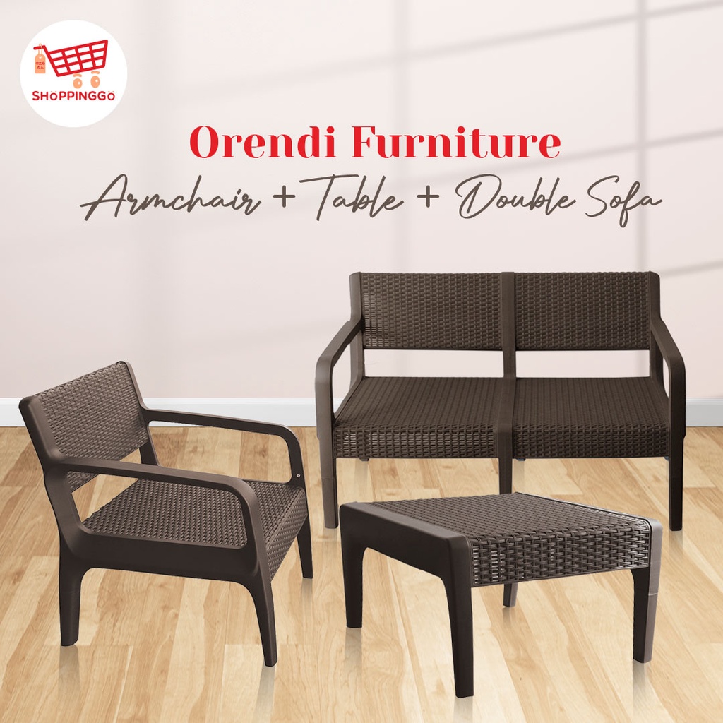 GESSLER SET Kursi Sofa Meja Plastik (3 in 1) - Furniture S