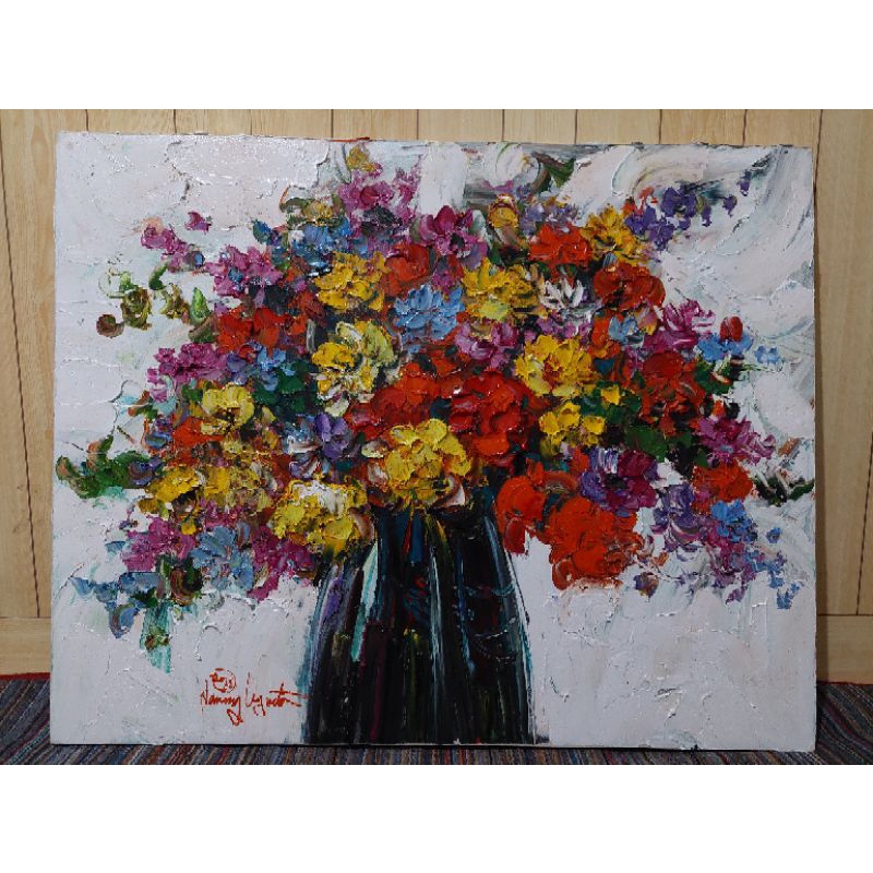 Lukisan Bunga Setaman Karya Nanang Lugonto Sertifikat