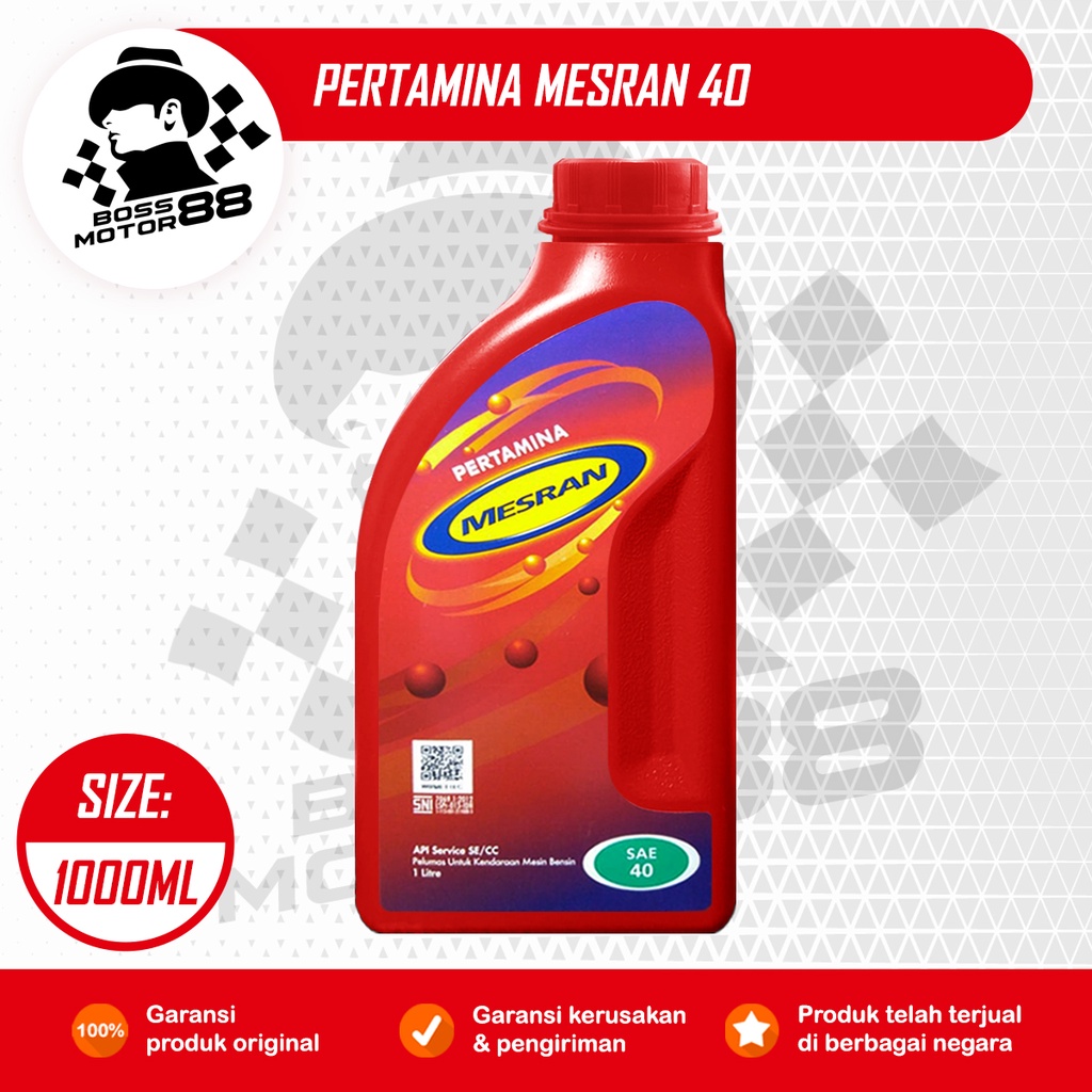 Pertamina Mesran 40 1L - Oli Mesin Mobil Bensin/Gasoline Original