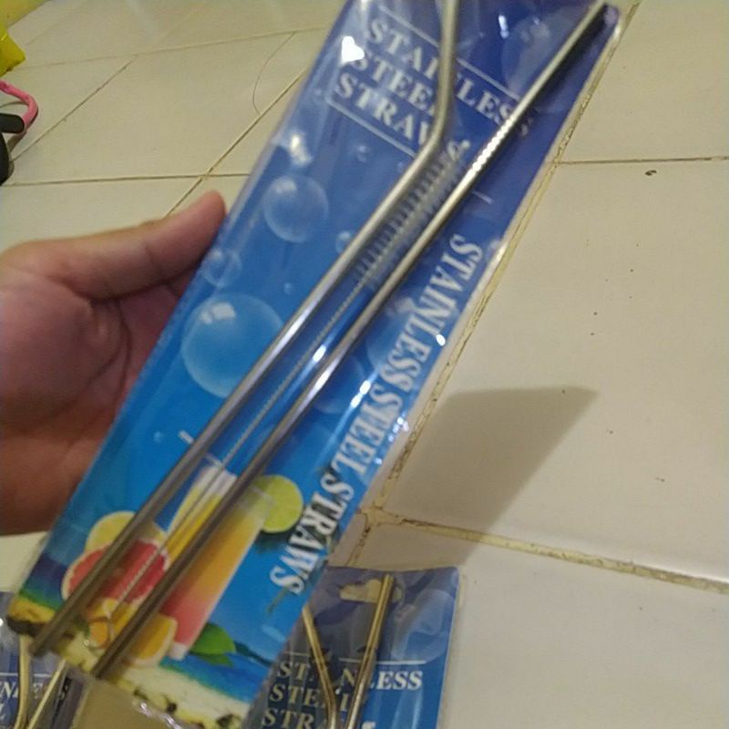 Paket Sedotan Stainless (lurus, bengkok dan sikat) / Stainless Stell Straws