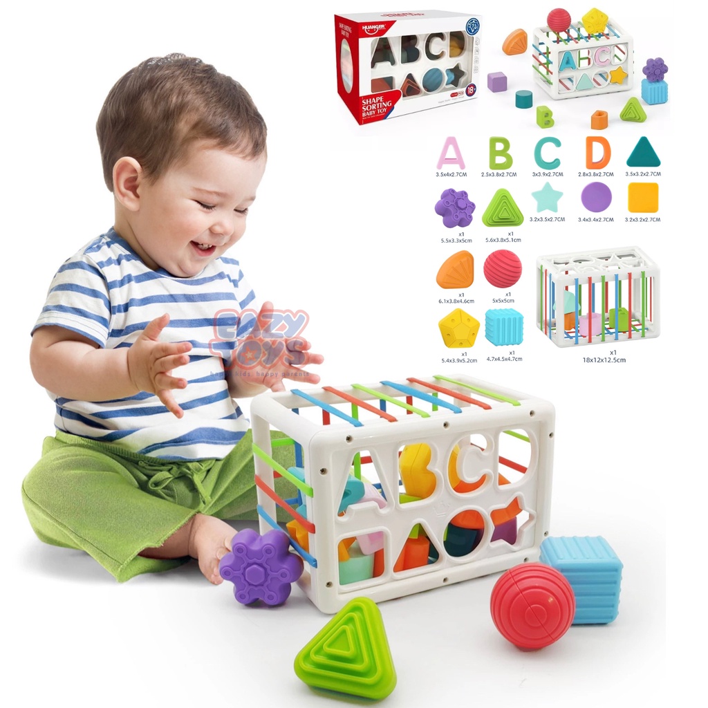 Mainan Montessori Bayi Kotak Mainan Edukasi Anak Shape Sorter Toy HE0209