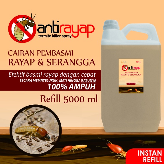 Obat Cairan Anti Rayap Pembasmi Rayap Racun Refiil Kemasan 5 Liter Jerigen