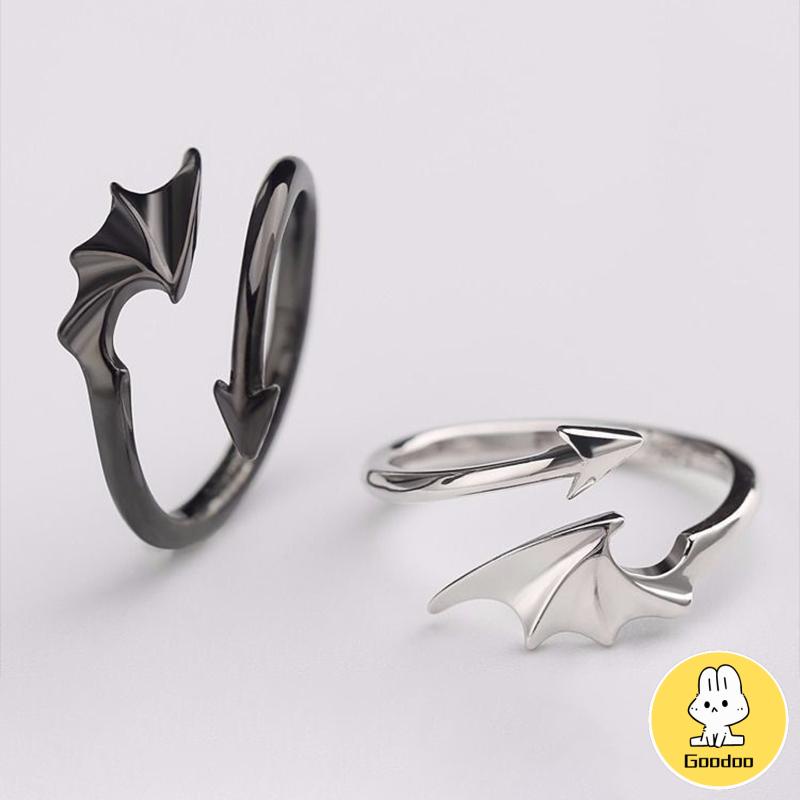 9 Tpyes Cincin Couple Korea Adjustable Sayap Malaikat Iblis Fashion Aksesoris Untuk Pasangan Rings -Doo