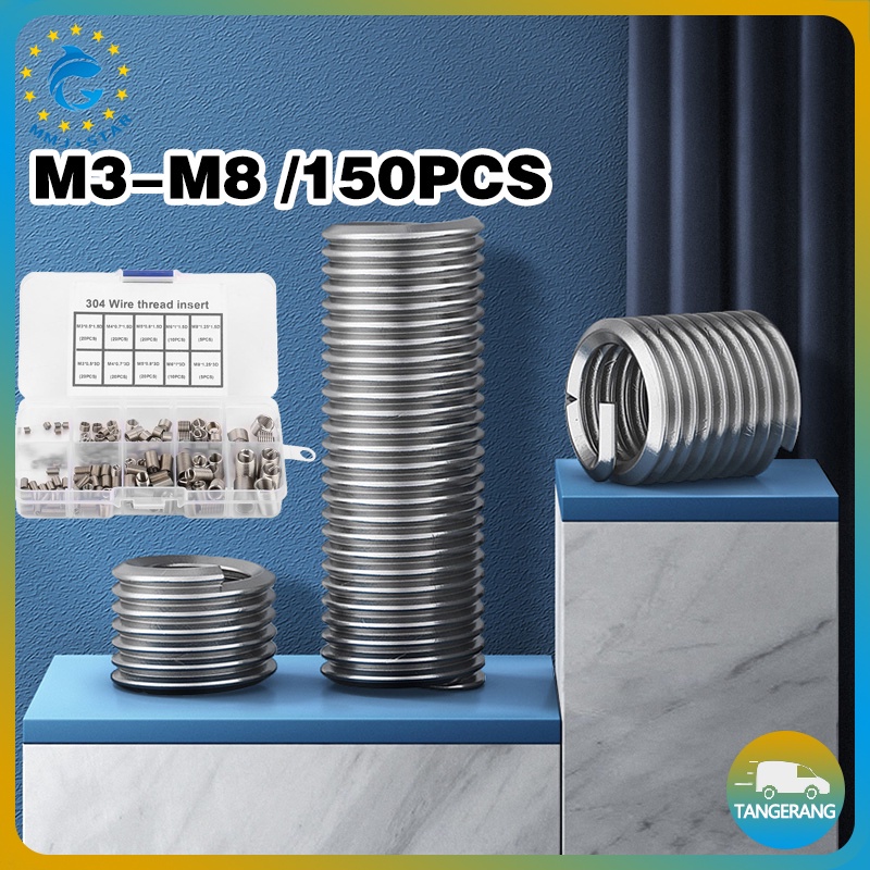 【150 PCS】Recoil Baut M3-M4-M5-M6-M8/Insert Screws Repair Kit/Screw Wire Sleeve Thread Repair/Helical Screw Thread Insert Kit