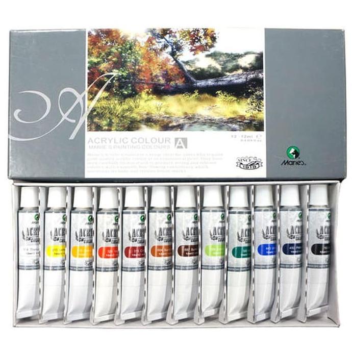 

Cat Akrilik Acrylic Color 12 Warna - Maries MURAH! Non COD