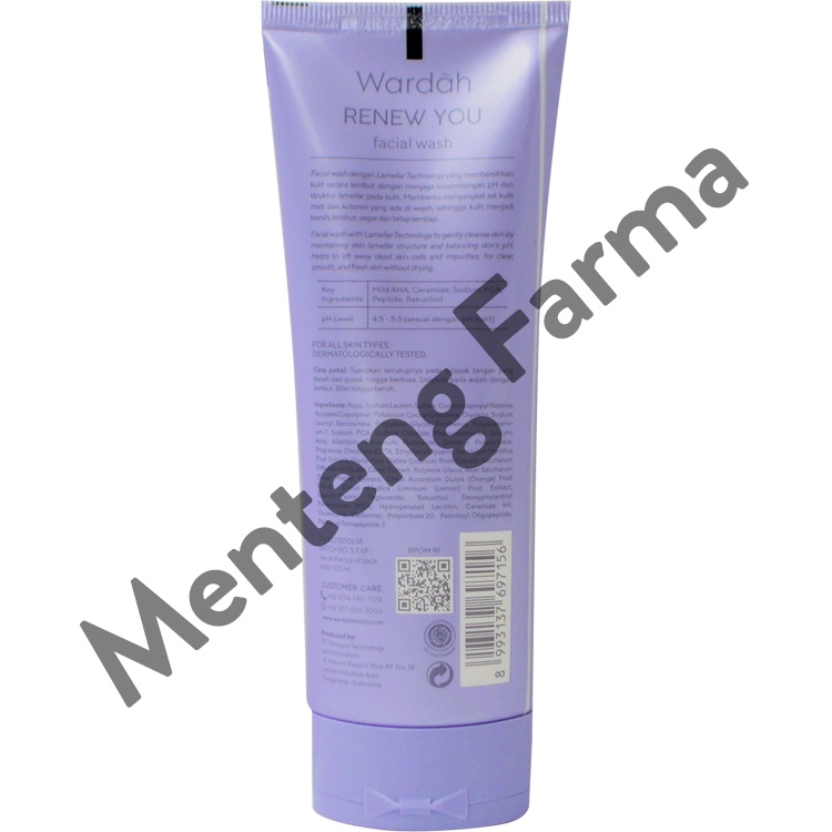 Wardah Renew You Anti Aging Facial Wash 100 mL - Pembersih Wajah Anti Aging